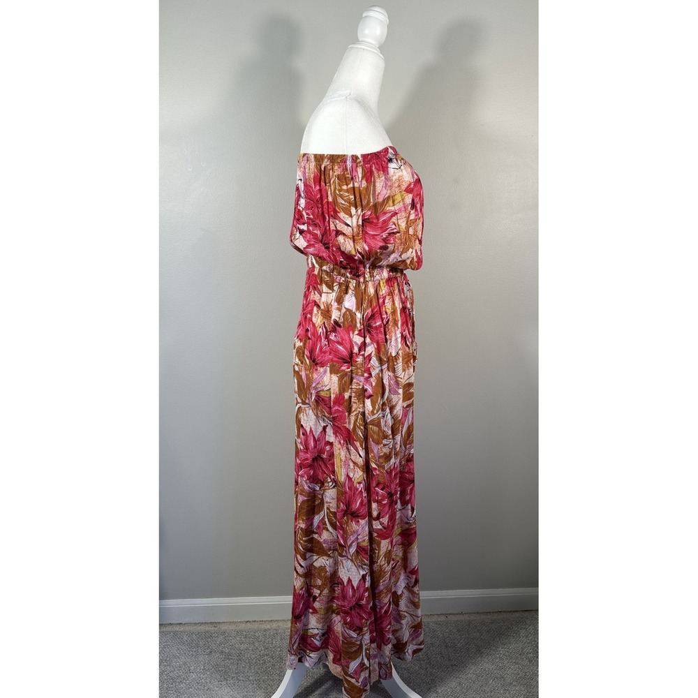 Lascana Venus Dress Womens Small Pink Floral Strapless Vacation Resort Read - Picture 4 of 11